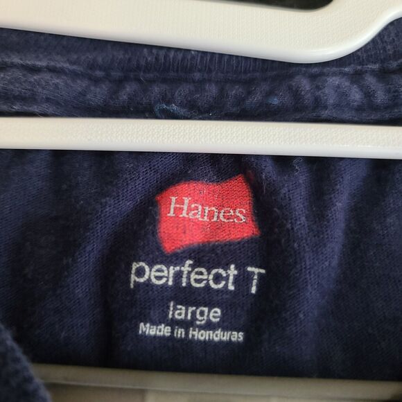 Hanes Womens Perfect Tee Blue Size Large Short Sleeve Pullover - Picture 5 of 12